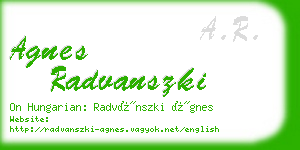 agnes radvanszki business card